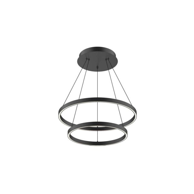 Kuzco Lighting CH87824-BK Cerchio 24 inch LED Chandelier in Black with Frosted Silicone Diffuser