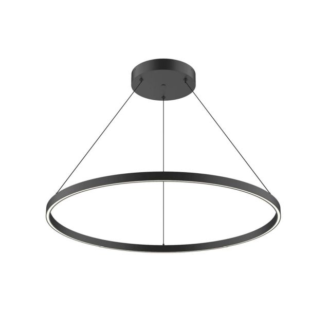 Kuzco Lighting PD87136-BK Cerchio 35 inch LED Pendant in Black with Frosted Silicone Diffuser