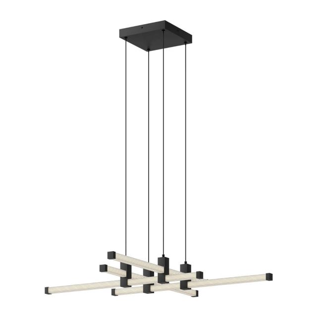 Kuzco Lighting Blade 34 inch LED Chandeliers in Black with Clear Acrylic Exterior - Frosted Silicone Interior CH23534-BK
