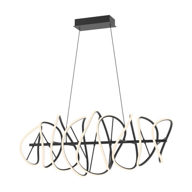 Kuzco Lighting CH96442-BK Collide 45 inch LED Chandeliers in Black with Frosted Silicone Diffuser