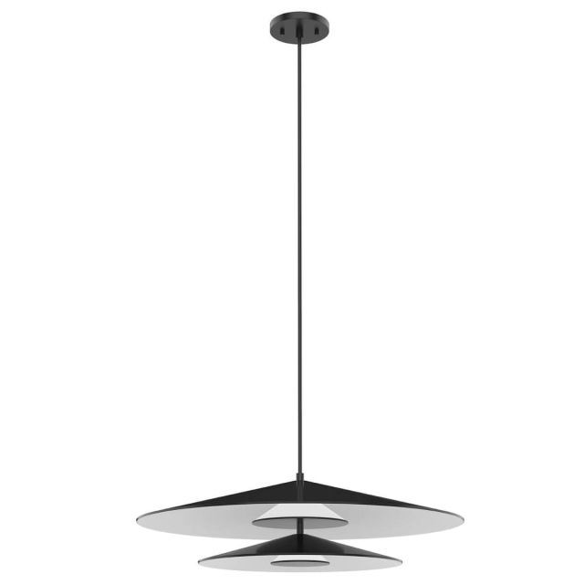 Kuzco Lighting PD22907-BK/WH Cruz 24 inch LED Pendant in Black-White with Frosted Acrylic Diffuser