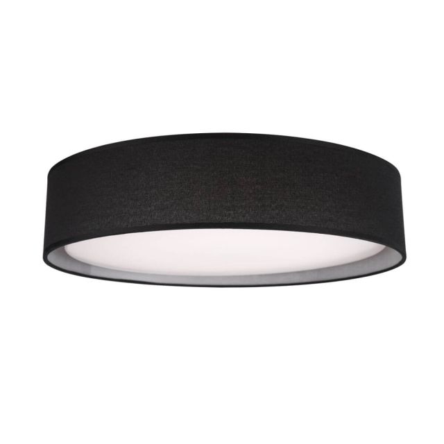 Kuzco Lighting FM7916-BK Dalton 16 inch LED Flush Mount in Black with Organza Textured Linen Shade and White Acrylic Diffuser