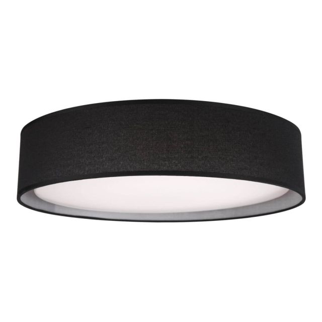 Kuzco Lighting FM7920-BK Dalton 20 inch LED Flush Mount in Black with Organza Textured Linen Shade and White Acrylic Diffuser