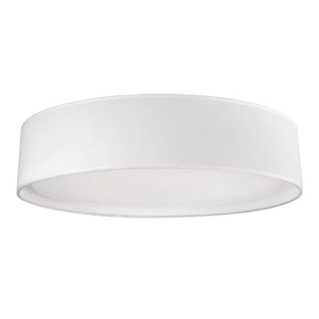 Kuzco Lighting FM7920-WH Dalton 20 inch LED Flush Mount in White with Organza Textured Linen Shade and White Acrylic Diffuser