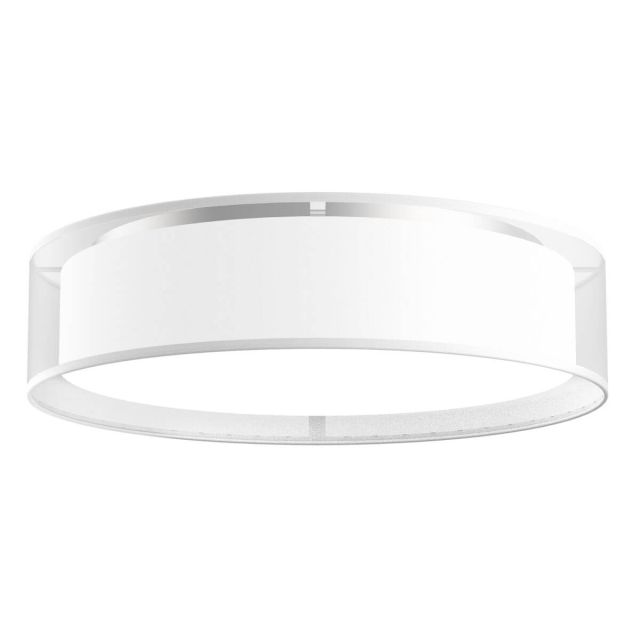 Kuzco Lighting FM7920-WOR Dalton 20 inch LED Flush Mount in White Organza with Organza Textured Linen Shade and White Acrylic Diffuser