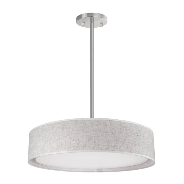 Kuzco Lighting PD7920-BE Dalton 20 inch LED Pendant in Beige with Organza Textured Linen Shade and White Acrylic Diffuser