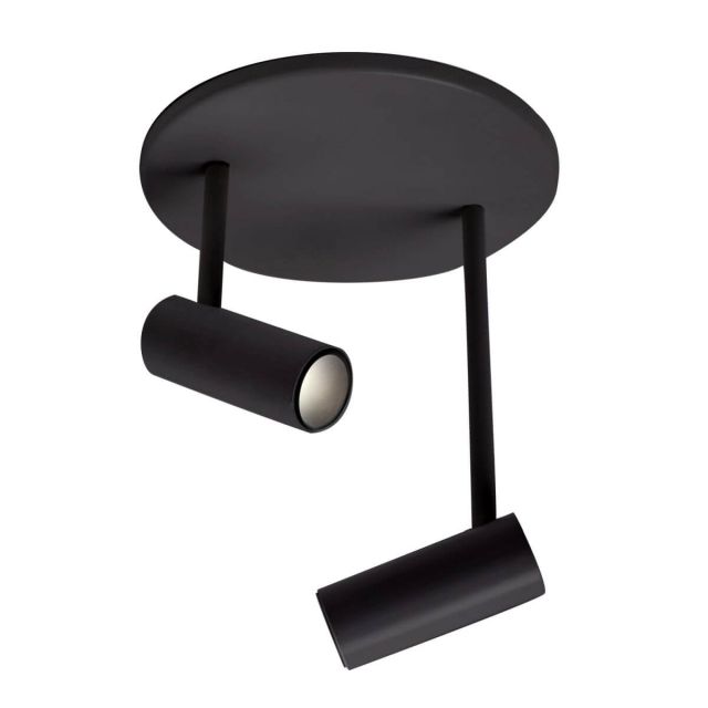 Kuzco Lighting Downey 4 inch LED Semi-Flush Mount in Black with Clear Acrylic TIR Lens Diffuser SF15002-BK