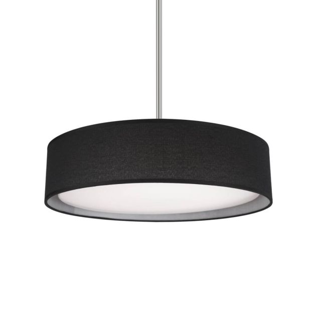 Kuzco Lighting PD7916-BK Dalton 16 inch LED Pendant in Black with Organza Textured Linen Shade and White Acrylic Diffuser
