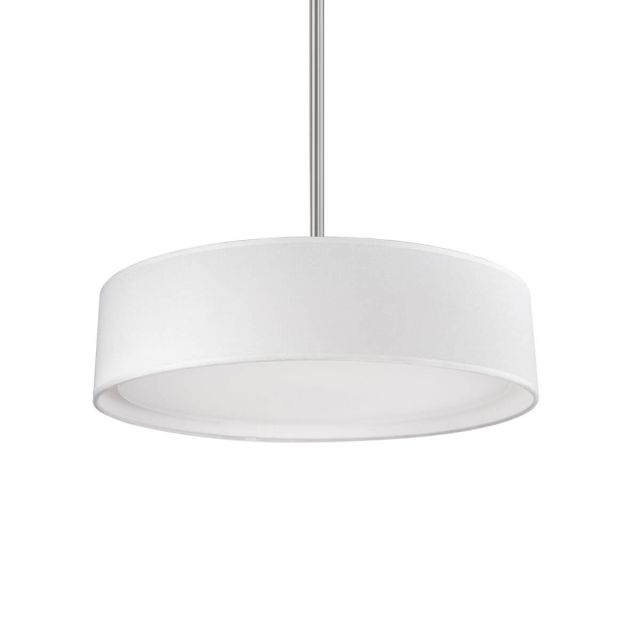 Kuzco Lighting PD7916-WH Dalton 16 inch LED Pendant in White with Organza Textured Linen Shade and White Acrylic Diffuser
