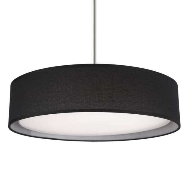 Kuzco Lighting PD7920-BK Dalton 20 inch LED Pendant in Black with Organza Textured Linen Shade and White Acrylic Diffuser