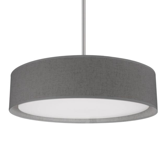 Kuzco Lighting PD7920-GY Dalton 20 inch LED Pendant in Gray with Organza Textured Linen Shade and White Acrylic Diffuser