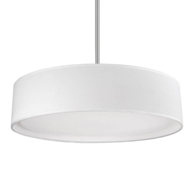 Kuzco Lighting PD7920-WH Dalton 20 inch LED Pendant in White with Organza Textured Linen Shade and White Acrylic Diffuser