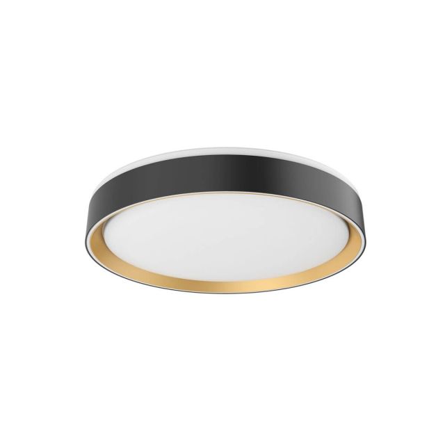 Kuzco Lighting FM43916-BK/GD Essex 16 inch LED Flush Mount in Black-Gold with Frosted Acrylic Diffuser