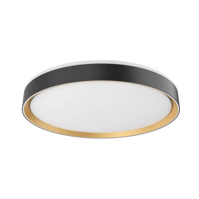 Kuzco Lighting FM43920-BK/GD Essex 20 inch LED Flush Mount in Black-Gold with Frosted Acrylic Diffuser