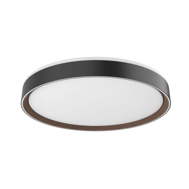 Kuzco Lighting FM43920-BK/WT Essex 20 inch LED Flush Mount in Black-Walnut with Frosted Acrylic Diffuser
