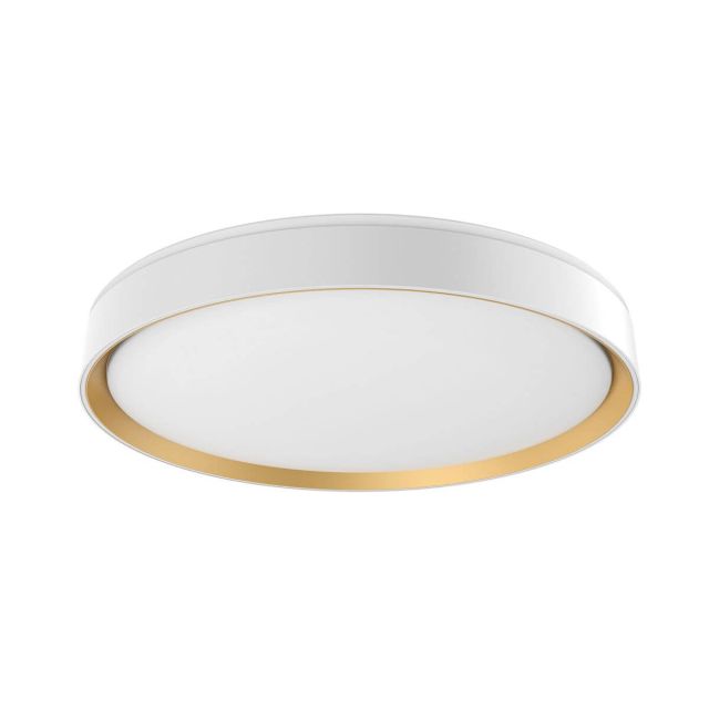 Kuzco Lighting FM43920-WH/GD Essex 20 inch LED Flush Mount in White-Gold with Frosted Acrylic Diffuser