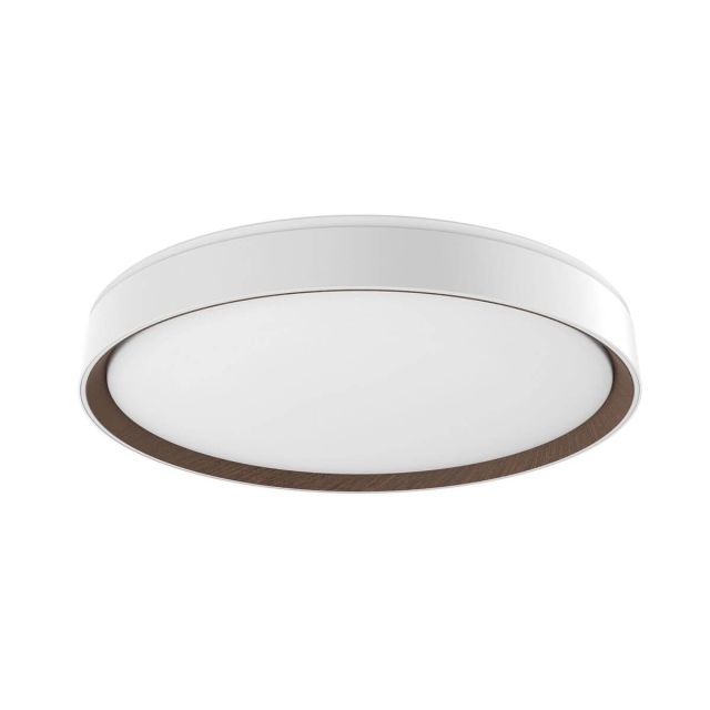 Kuzco Lighting FM43920-WH/WT Essex 20 inch LED Flush Mount in White-Walnut with Frosted Acrylic Diffuser