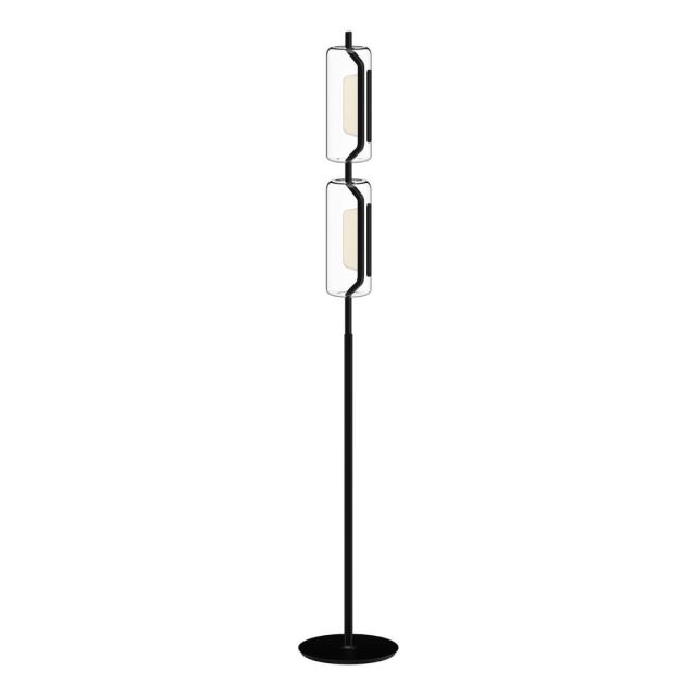 Kuzco Lighting FL28563-BK Hilo 64 inch Tall LED Floor Lamp in Black with Clear Glass Outside-White Acrylic Inside