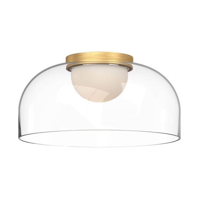 Kuzco Lighting Cedar 12 inch LED Flush Mount in Brushed Gold with Clear Glass Outside-White Diffuser Inside FM52512-BG/CL