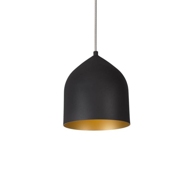 Kuzco Lighting PD9108-BK/GD Helena 8 inch LED Pendant in Black-Gold with Spun Aluminum Shade and White Acrylic Diffuser