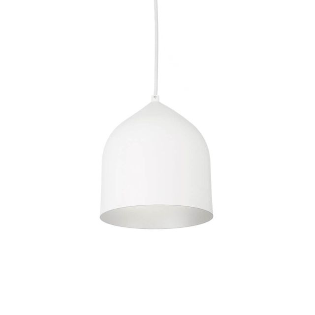Kuzco Lighting PD9108-WH/SV Helena 8 inch LED Pendant in White-Silver with Spun Aluminum Shade and White Acrylic Diffuser