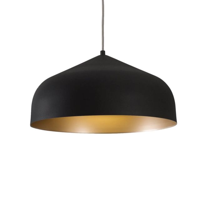 Kuzco Lighting PD9117-BK/GD Helena 17 inch LED Pendant in Black-Gold with Spun Aluminum Shade and White Acrylic Diffuser