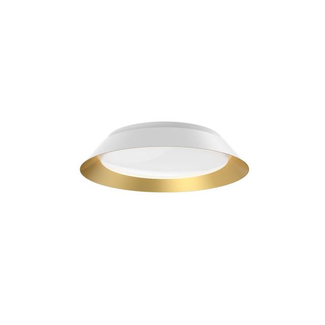 Kuzco Lighting Jasper 14 inch LED Flush Mount in White-Gold with Frosted Acrylic Diffuser FM43414-WH/GD