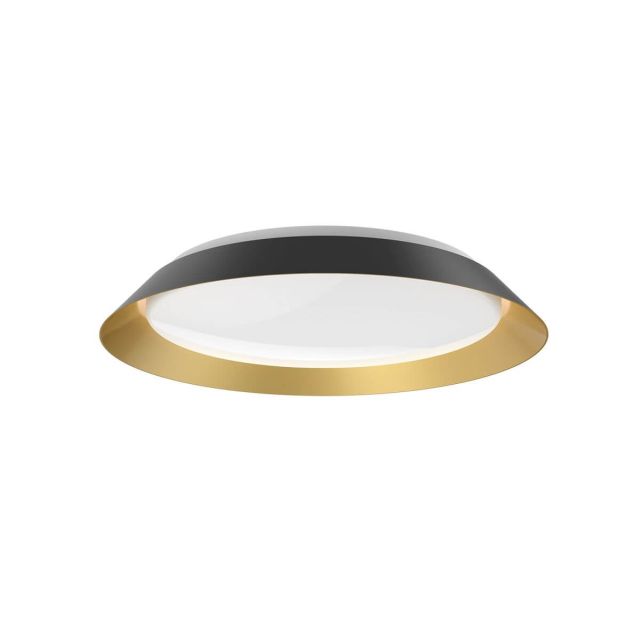 Kuzco Lighting Jasper 19 inch LED Flush Mount in Black-Gold with Frosted Acrylic Diffuser FM43419-BK/GD