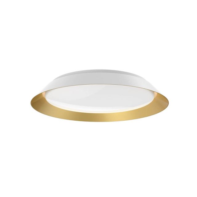 Kuzco Lighting Jasper 19 inch LED Flush Mount in White-Gold with Frosted Acrylic Diffuser FM43419-WH/GD