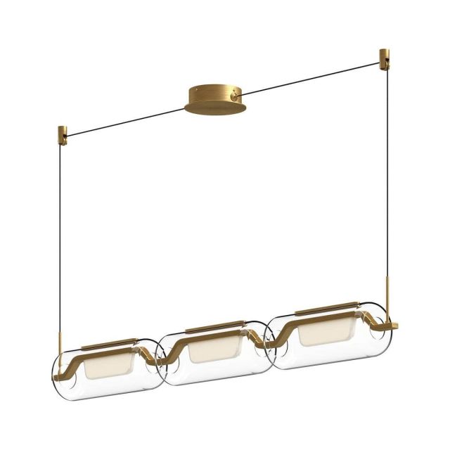 Kuzco Lighting LP28543-BG Hilo 43 inch LED Linear Light in Brushed Gold with Clear Glass Outside-White Acrylic Inside