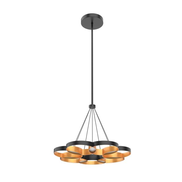 Kuzco Lighting Maestro 26 inch LED Chandelier in Black-Gold with Frosted PC Diffuser CH90826-BK/GD
