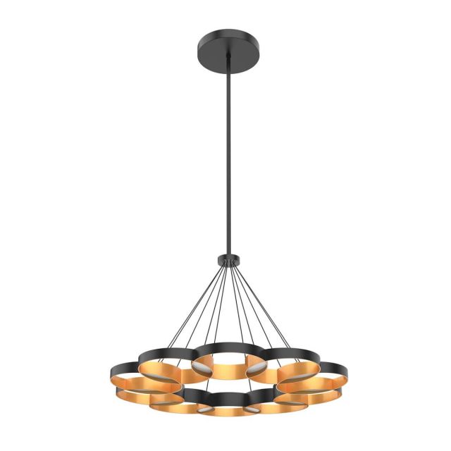 Kuzco Lighting Maestro 32 inch LED Chandelier in Black-Gold with Frosted PC Diffuser CH90833-BK/GD
