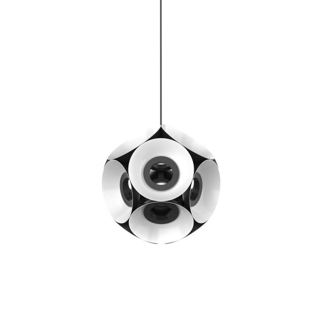 Kuzco Lighting CH51224-BK/WH Magellan 23 inch LED Chandelier in Black-White with Spun Aluminum Shade