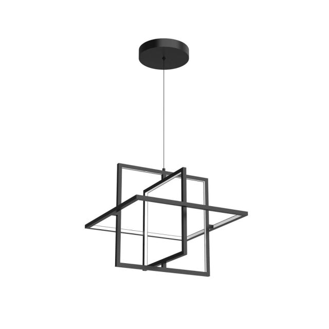 Kuzco Lighting Mondrian 19 inch LED Pendant in Black with Frosted Acrylic Diffuser PD16320-BK