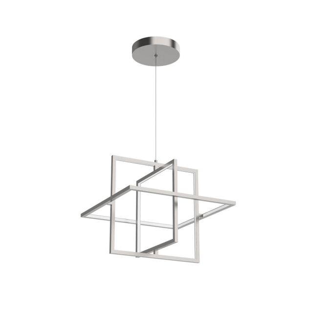 Kuzco Lighting Mondrian 19 inch LED Pendant in Brushed Nickel with Frosted Acrylic Diffuser PD16320-BN