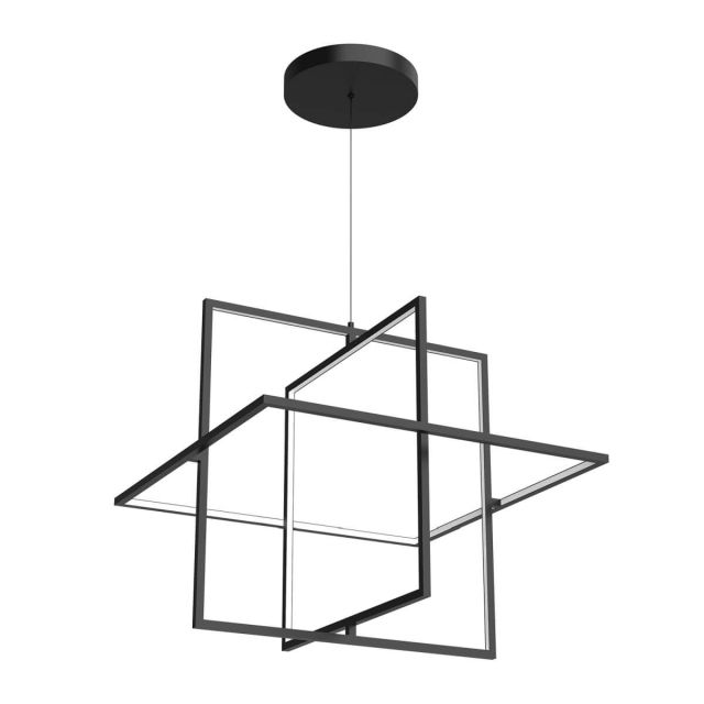 Kuzco Lighting PD16328-BK Mondrian 28 inch LED Pendant in Black with Frosted Acrylic Diffuser