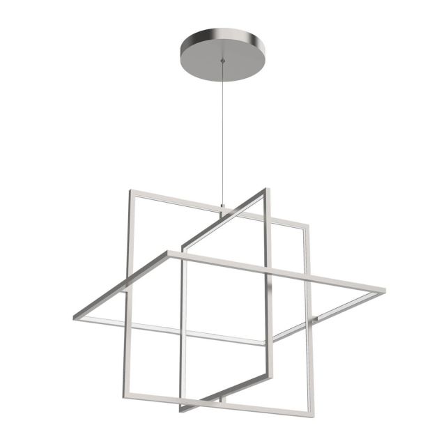 Kuzco Lighting PD16328-BN Mondrian 28 inch LED Pendant in Brushed Nickel with Frosted Acrylic Diffuser
