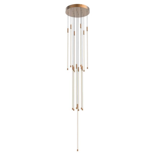 Kuzco Lighting Motif 13 inch LED Multi Pendant in Brushed Gold with Clear Glass MP75127-BG
