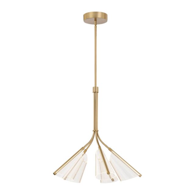 Kuzco Lighting Mulberry 27 inch LED Chandelier in Brushed Gold-Light Guide with Clear Acrylic Light Guide Shade and Acrylic Diffuser CH62628-BG/LG
