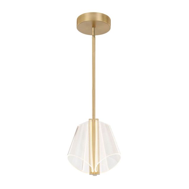 Kuzco Lighting PD62511-BG/LG Mulberry 11 inch LED Pendant in Brushed Gold-Light Guide with Clear Acrylic Light Guide Shade and Acrylic Diffuser