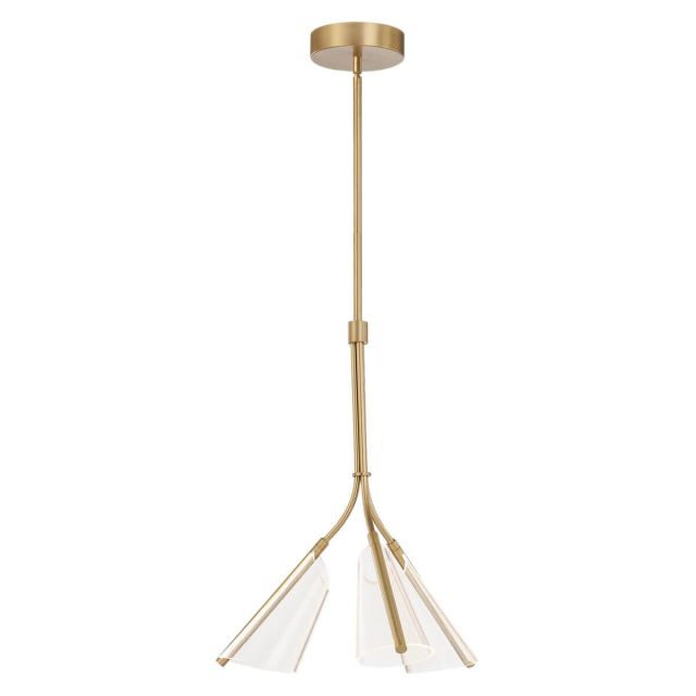 Kuzco Lighting Mulberry 22 inch LED Pendant in Brushed Gold-Light Guide with Clear Acrylic Light Guide Shade and Acrylic Diffuser PD62622-BG/LG