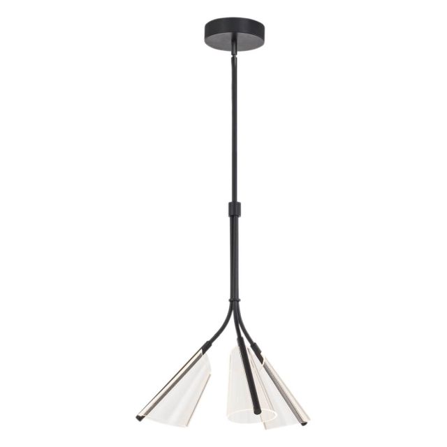 Kuzco Lighting PD62622-BK/LG Mulberry 22 inch LED Pendant in Black-Light Guide with Clear Acrylic Light Guide Shade and Acrylic Diffuser