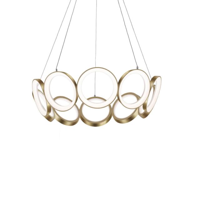Kuzco Lighting CH94829-AN Oros 29 inch LED Chandelier in Antique Brass with White Acrylic Diffuser