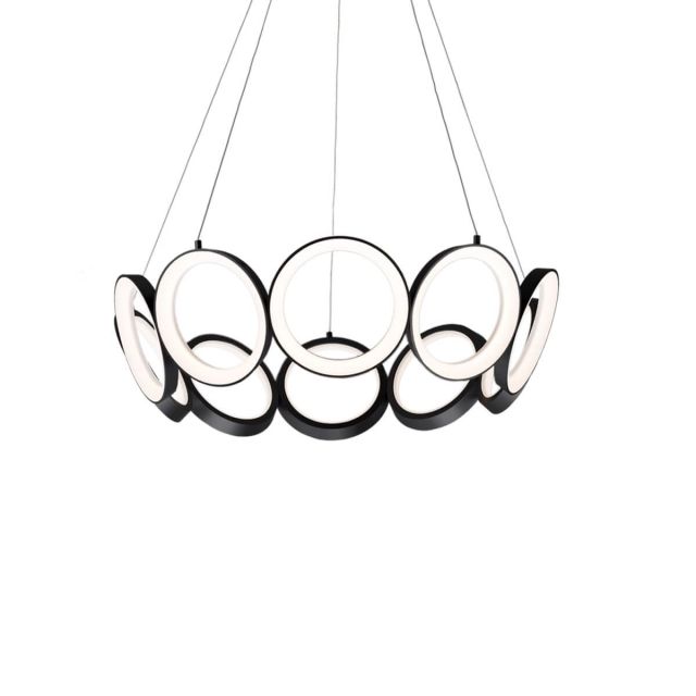 Kuzco Lighting CH94829-BK Oros 29 inch LED Chandelier in Black with White Acrylic Diffuser