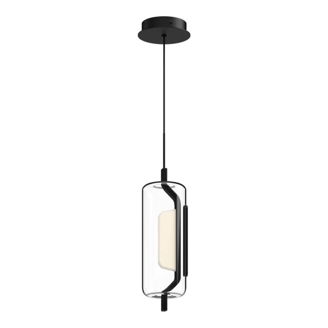 Kuzco Lighting PD28515-BK Hilo 5 inch LED Mini Pendant in Black with Clear Glass Outside-White Acrylic Inside