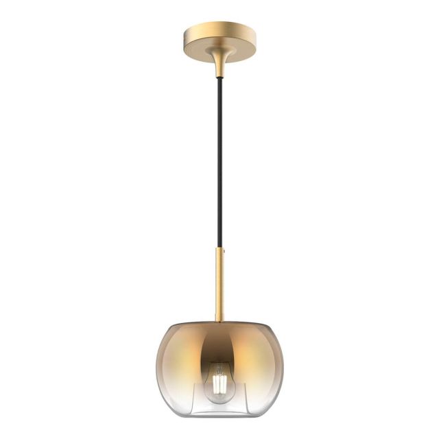 Kuzco Lighting Samar 1 Light 8 inch Mini Pendant in Brushed Gold with Transition Copper Glass PD57508-BG/CP