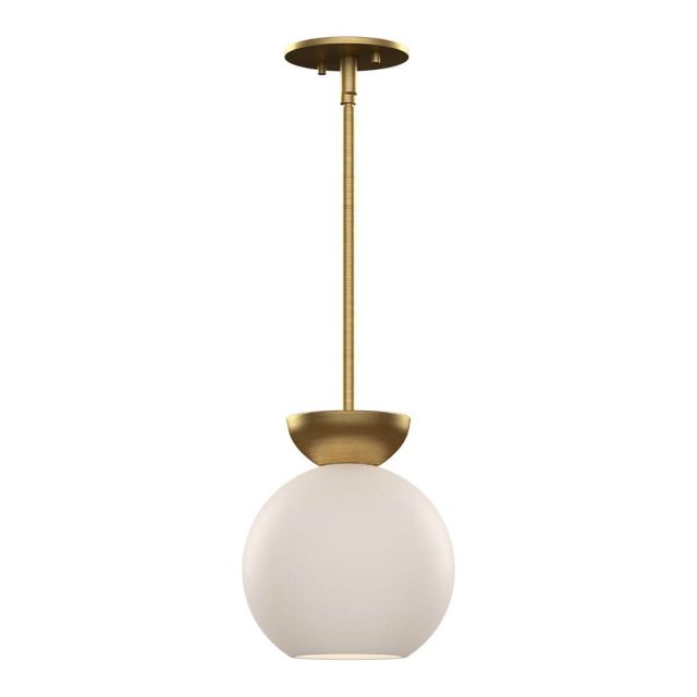 Kuzco Lighting Arcadia 1 Light 8 inch Mini Pendant in Brushed Gold with Opal Glass PD59708-BG/OP
