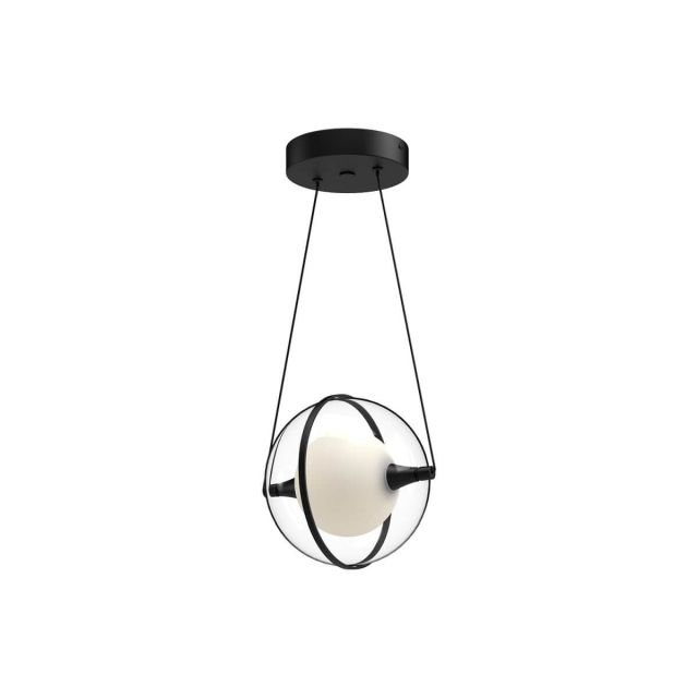 Kuzco Lighting PD76708-BK Aries 8 inch LED Mini Pendant in Black with Clear External Acrylic - Frosted Internal Glass