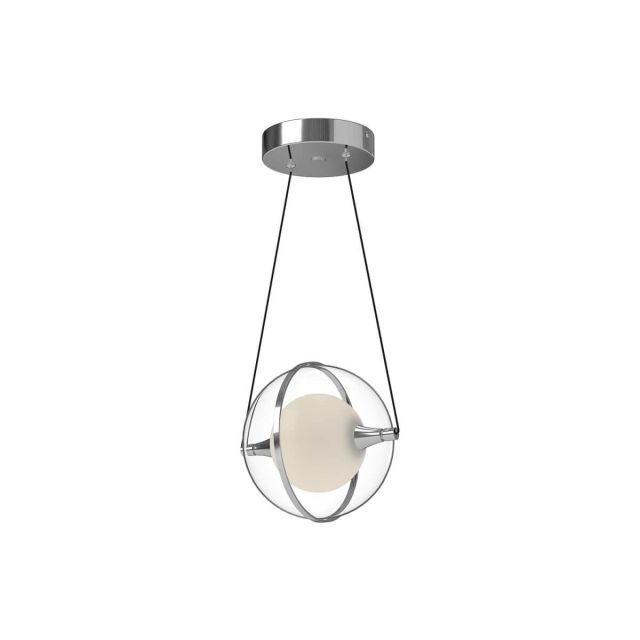 Kuzco Lighting Aries 8 inch LED Mini Pendant in Chrome with Clear External Acrylic - Frosted Internal Glass PD76708-CH