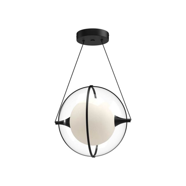 Kuzco Lighting Aries 12 inch LED Pendant in Black with Clear External Acrylic - Frosted Internal Glass PD76712-BK